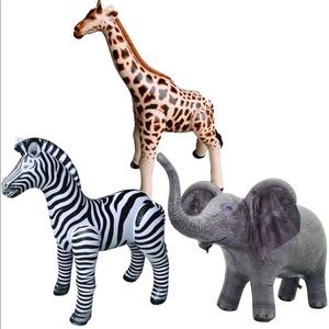 Inflatable Elephant Zebra Giraffe 🦒 🐘 🦓